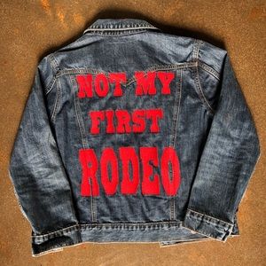 not my first rodeo denim jacket lucky brand